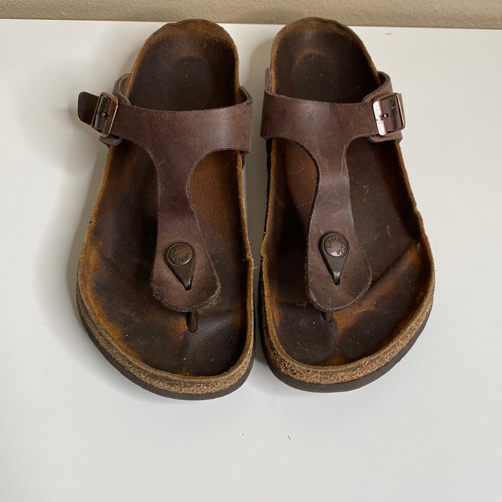 Birkenstock Brown Leather Gizeh size 39 - Picture 1 of 6